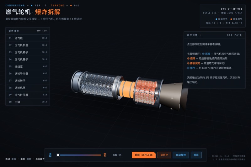 燃气轮机 3D 封面截图